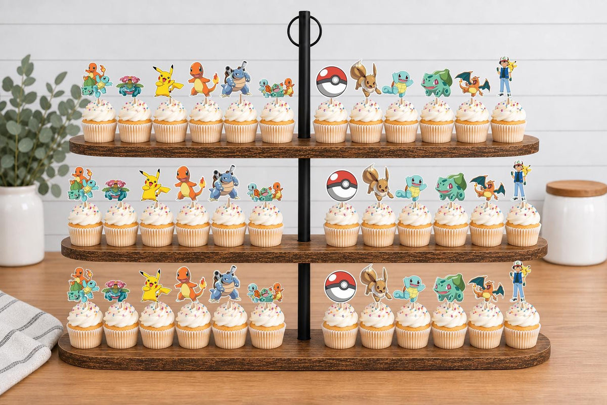 Pokemon Cupcake Toppers 12pc, 24pc, 36pc