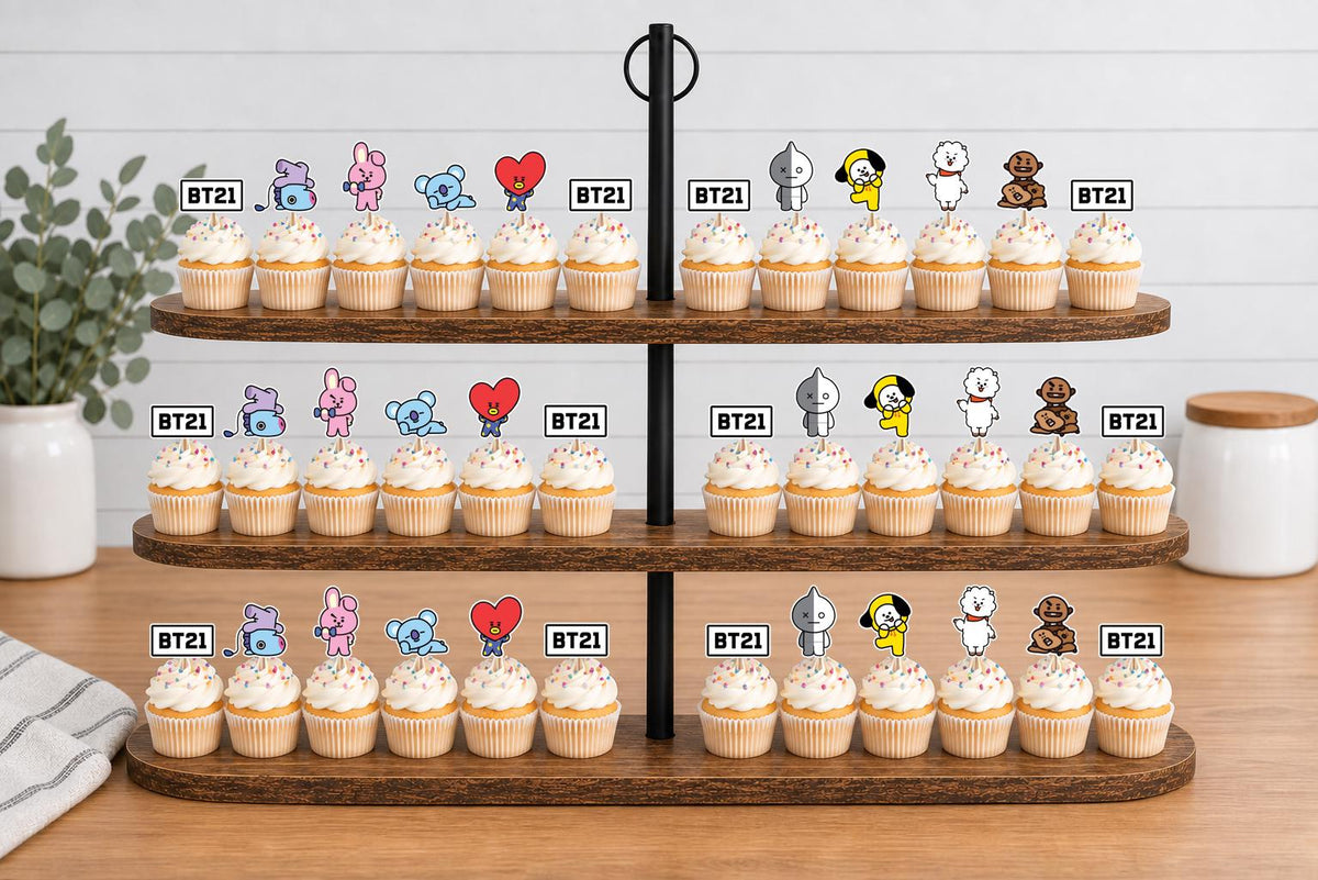 BTS Cupcake Toppers 12pc, 24pc, 36pc