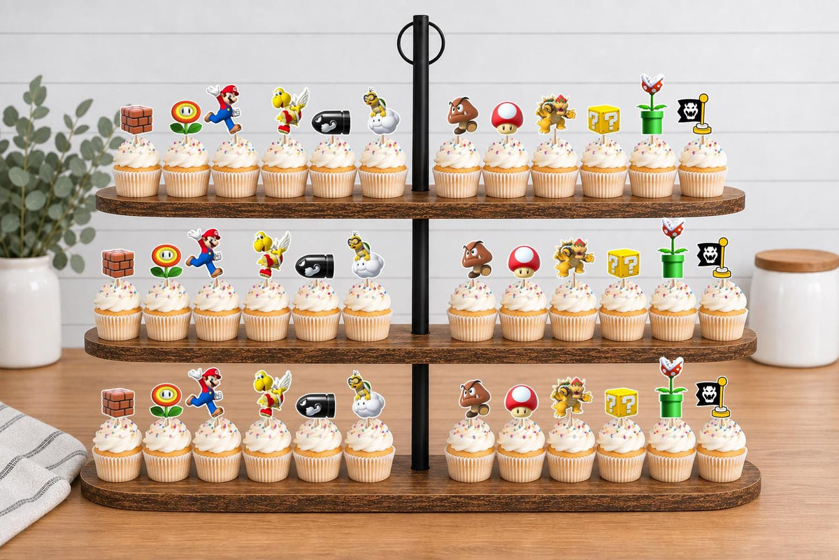 Mario World Cupcake Toppers 12pc, 24pc, 36pc