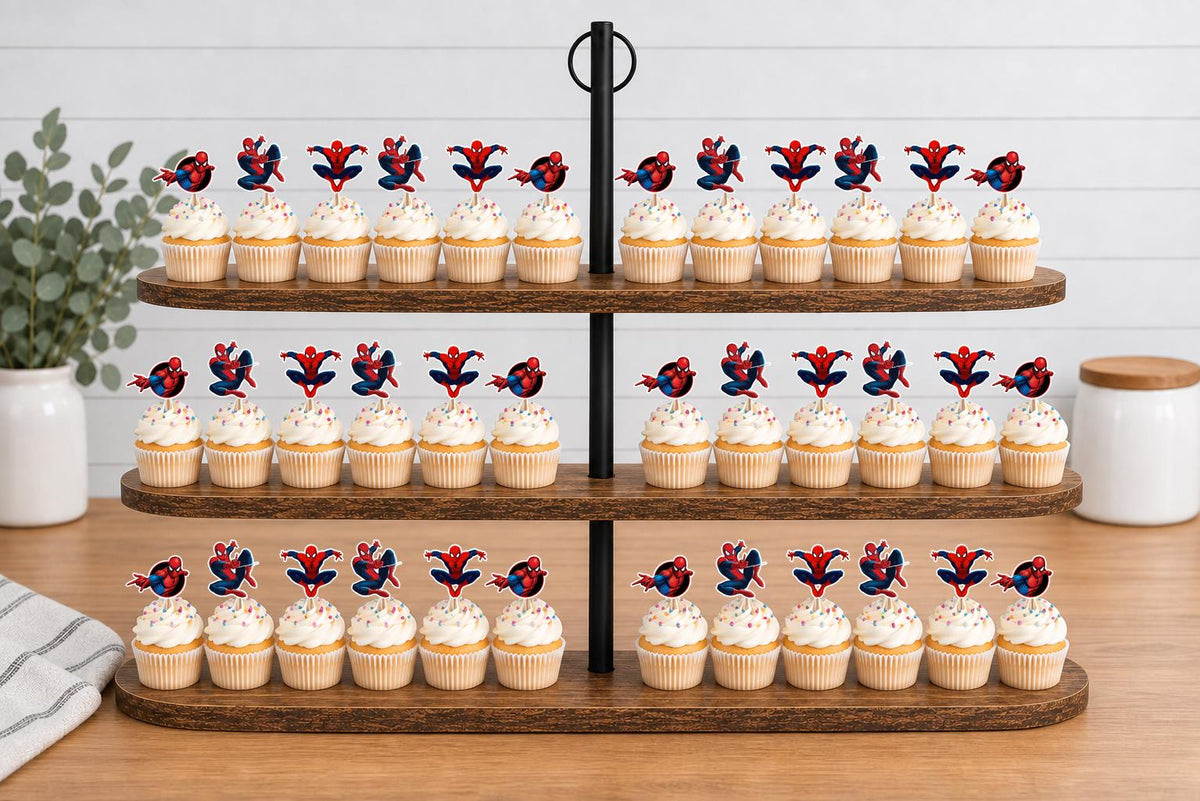 Spiderman Cupcake Toppers 12pc, 24pc, 36pc