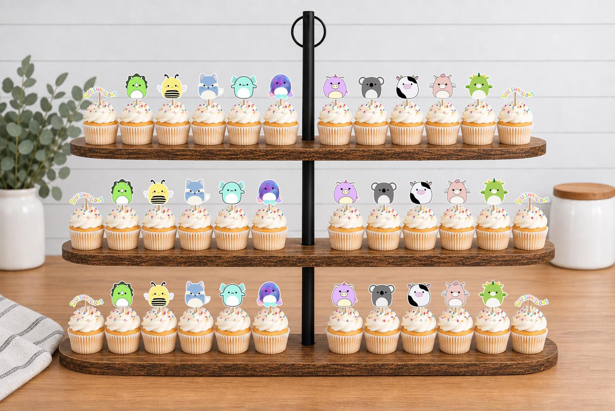 Squishmallow Cupcake Toppers 12pc, 24pc, 36pc