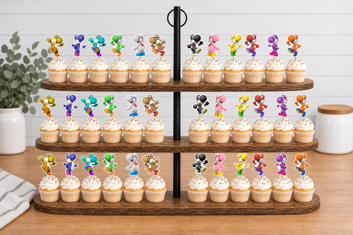 Yoshi Cupcake Toppers 12pc, 24pc, 36pc