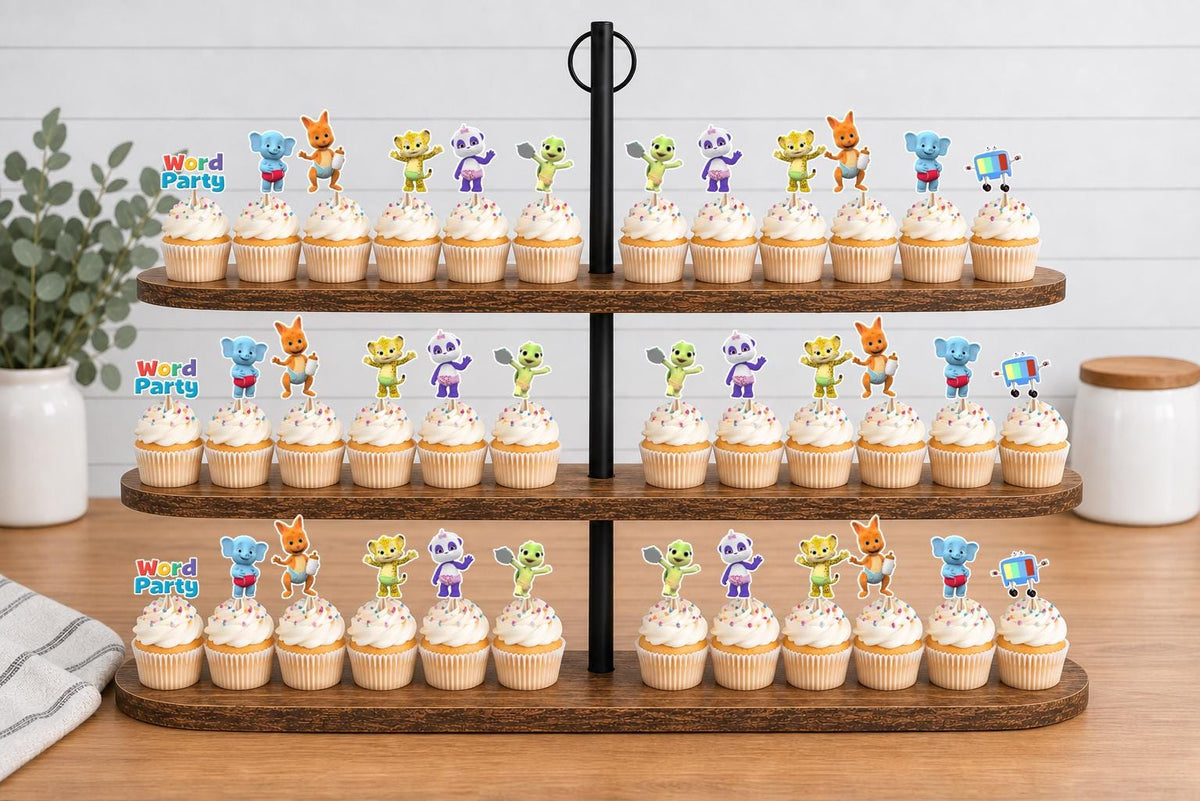 Word Party Cupcake Toppers 12pc, 24pc, 36pc