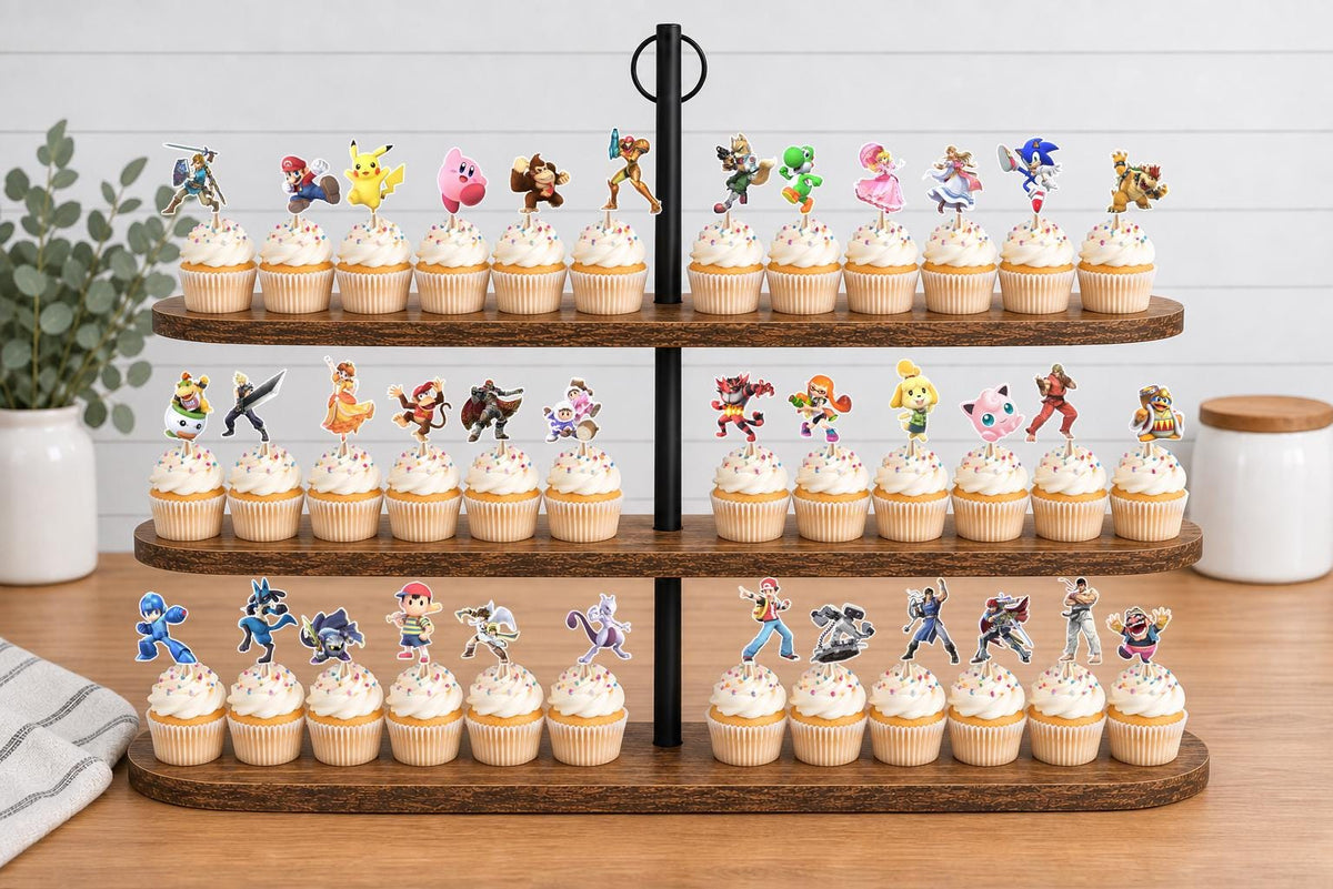 Super Smash Bros Ultimate Cupcake Toppers 12pc, 24pc, 36pc