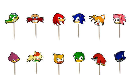 Sonic Cupcake Toppers 12pc, 24pc, 36pc