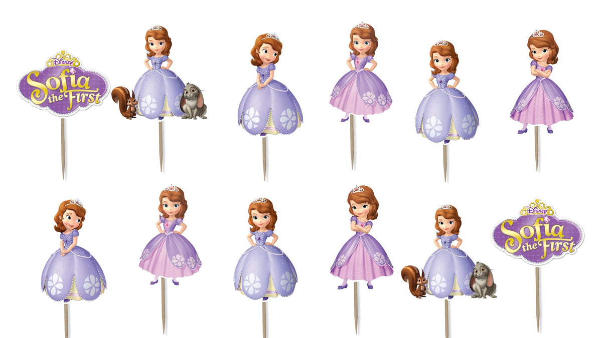 Sophia The First Cupcake Toppers 12pc, 24pc, 36pc