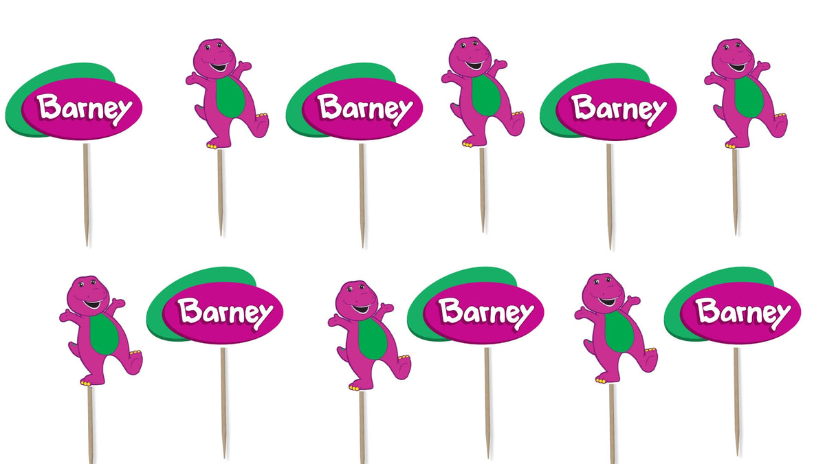 Classic Barney Cupcake Toppers 12pc, 24pc, 36pc