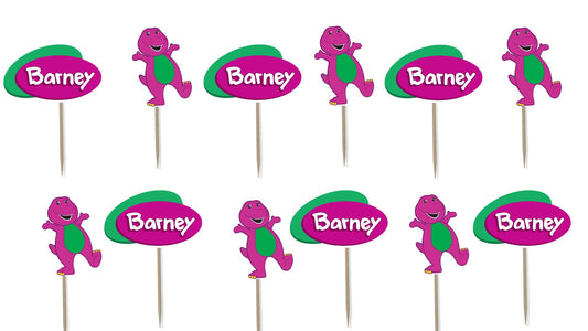 Classic Barney Cupcake Toppers 12pc, 24pc, 36pc