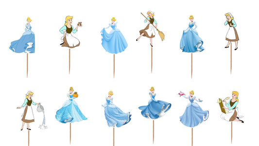 Cinderella Cupcake Toppers 12pc, 24pc, 36pc