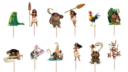 Moana Cupcake Toppers 12pc, 24pc, 36pc