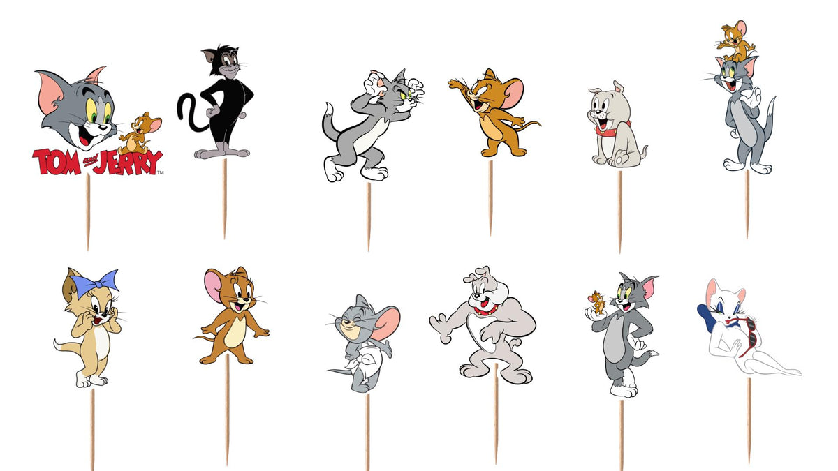 Tom and Jerry Cupcake Toppers 12pc, 24pc, 36pc