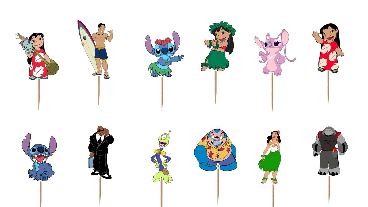Lilo & Stitch Cupcake Toppers 12pc, 24pc, 36pc