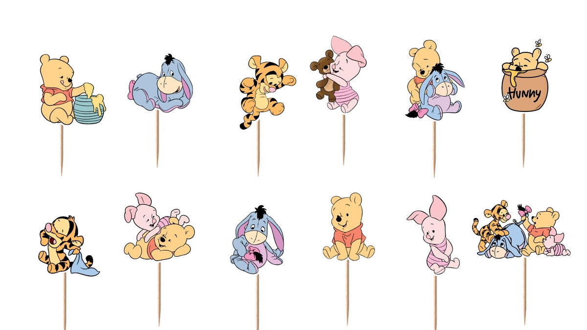 Baby Winnie the Pooh Cupcake Toppers 12pc, 24pc, 36pc