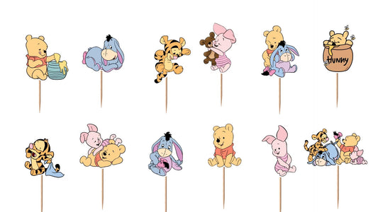 Baby Winnie the Pooh Cupcake Toppers 12pc, 24pc, 36pc