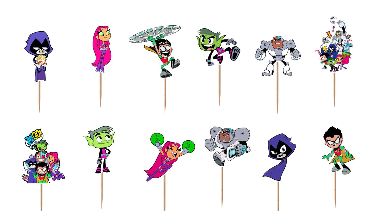 Teen Titans Go Cupcake Toppers 12pc, 24pc, 36pc