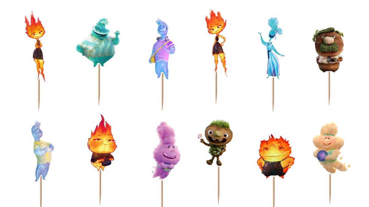 Elemental Cupcake Toppers 12pc, 24pc, 36pc