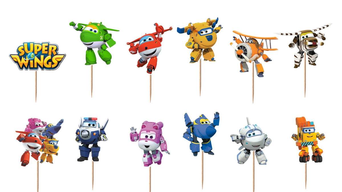 Super Wings Cupcake Toppers 12pc, 24pc, 36pc