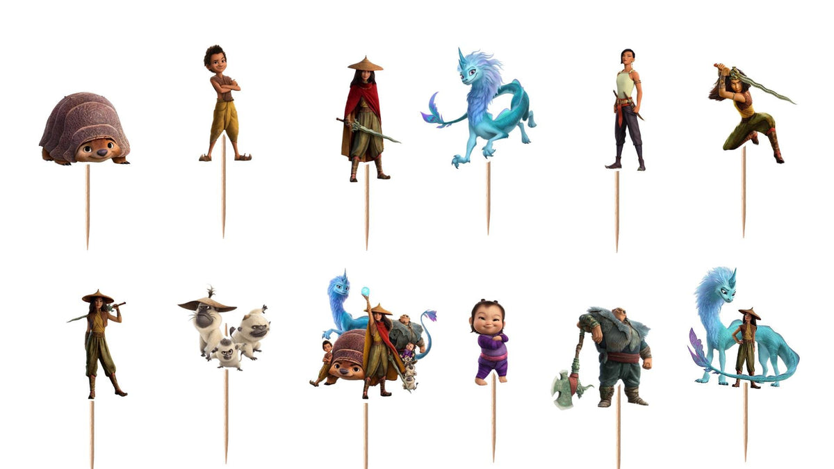 Raya and the Last Dragon Cupcake Toppers 12pc, 24pc, 36pc