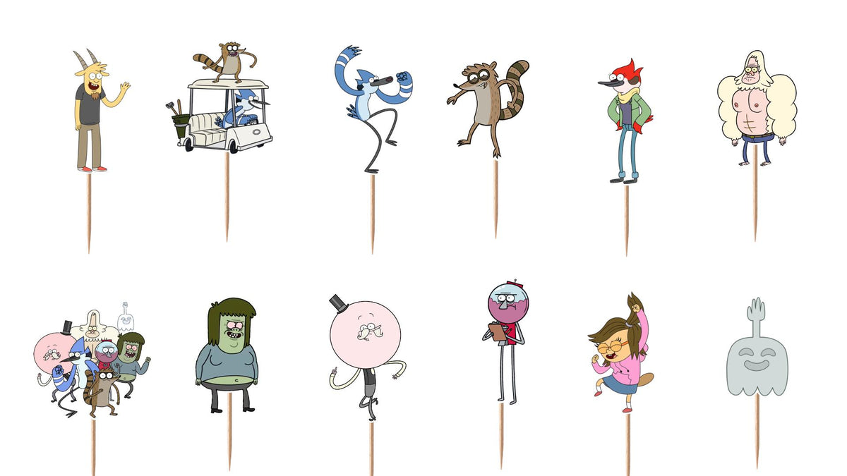 Regular Show Cupcake Toppers 12pc, 24pc, 36pc