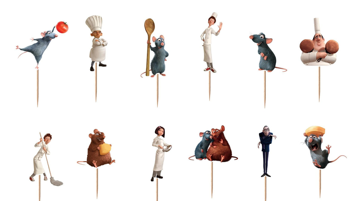 Ratatouille Cupcake Toppers 12pc, 24pc, 36pc