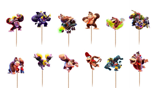 Donkey Kong Bananza Cupcake Toppers 12pc, 24pc, 36pc