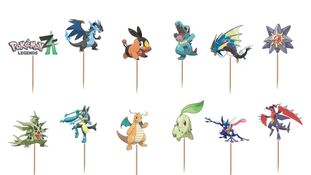 Pokemon Z-A Cupcake Toppers 12pc, 24pc, 36pc