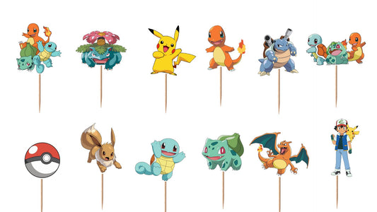 Pokemon Cupcake Toppers 12pc, 24pc, 36pc