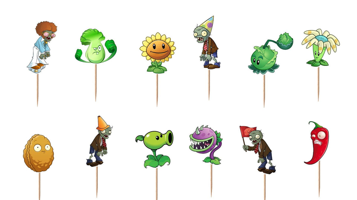 Plants vs Zombies Cupcake Toppers 12pc, 24pc, 36pc