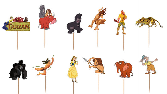 Tarzan Cupcake Toppers 12pc, 24pc, 36pc