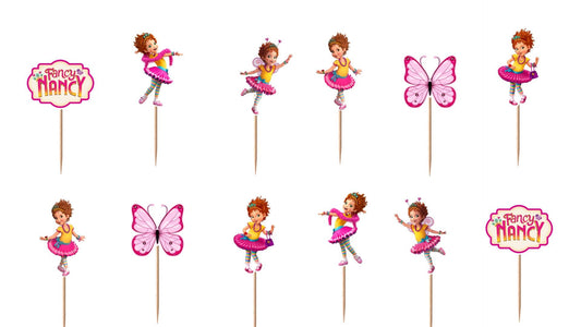 Fancy Nancy Cupcake Toppers 12pc, 24pc, 36pc