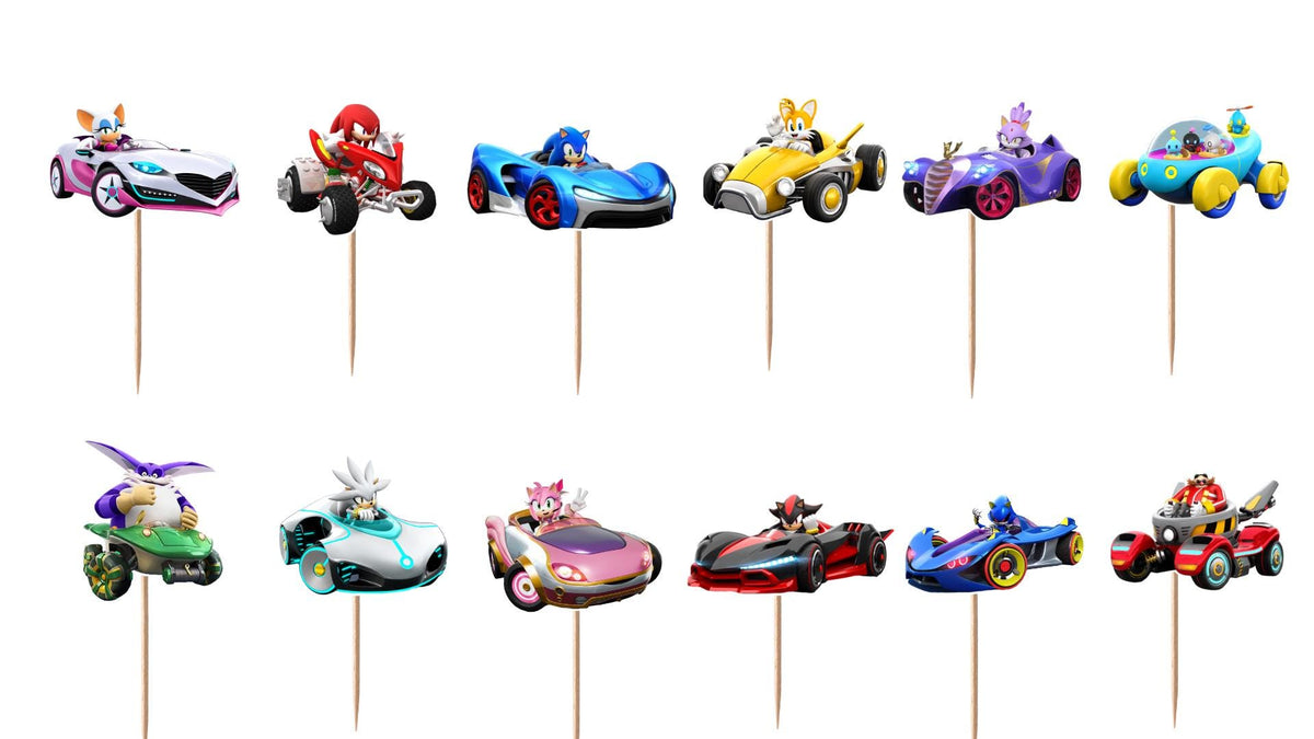 Sonic Racing Crossworlds Cupcake Toppers 12pc, 24pc, 36pc