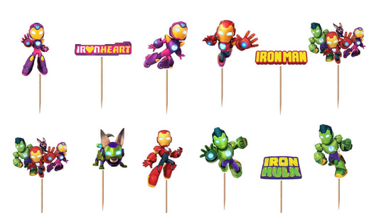 Iron Man and His Awesome Friends Cupcake Toppers 12pc, 24pc, 36pc
