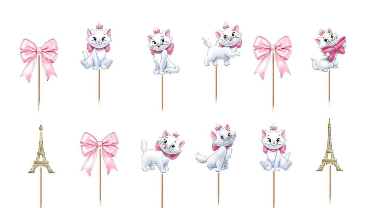 Astrocats Marie Cupcake Toppers 12pc, 24pc, 36pc