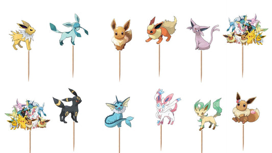 Eeveelutions Cupcake Toppers 12pc, 24pc, 36pc
