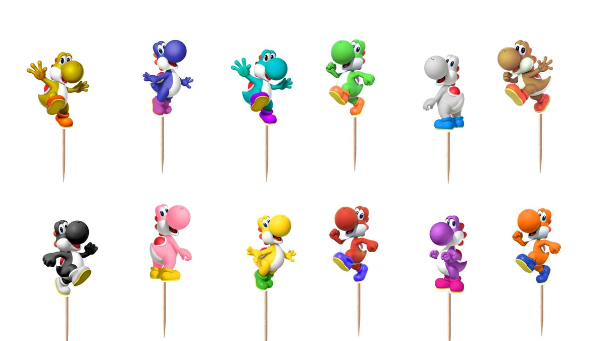 Yoshi Cupcake Toppers 12pc, 24pc, 36pc