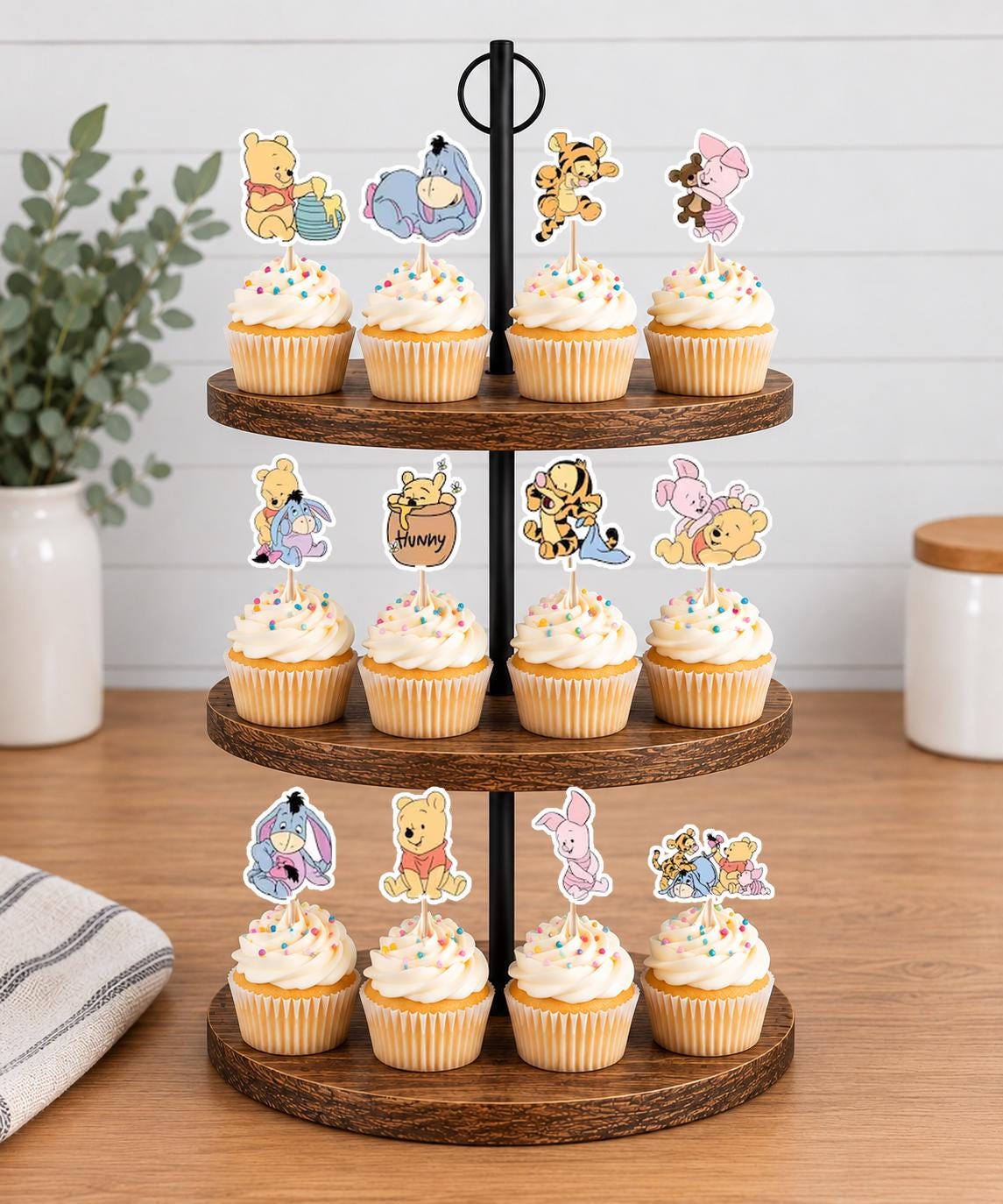 Baby Winnie the Pooh Cupcake Toppers 12pc, 24pc, 36pc