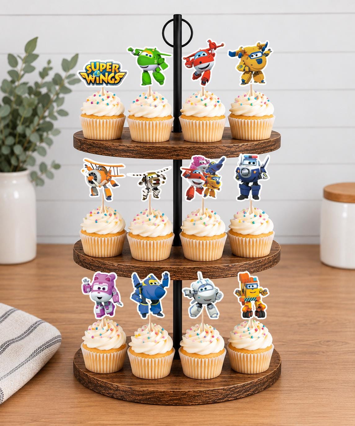 Super Wings Cupcake Toppers 12pc, 24pc, 36pc