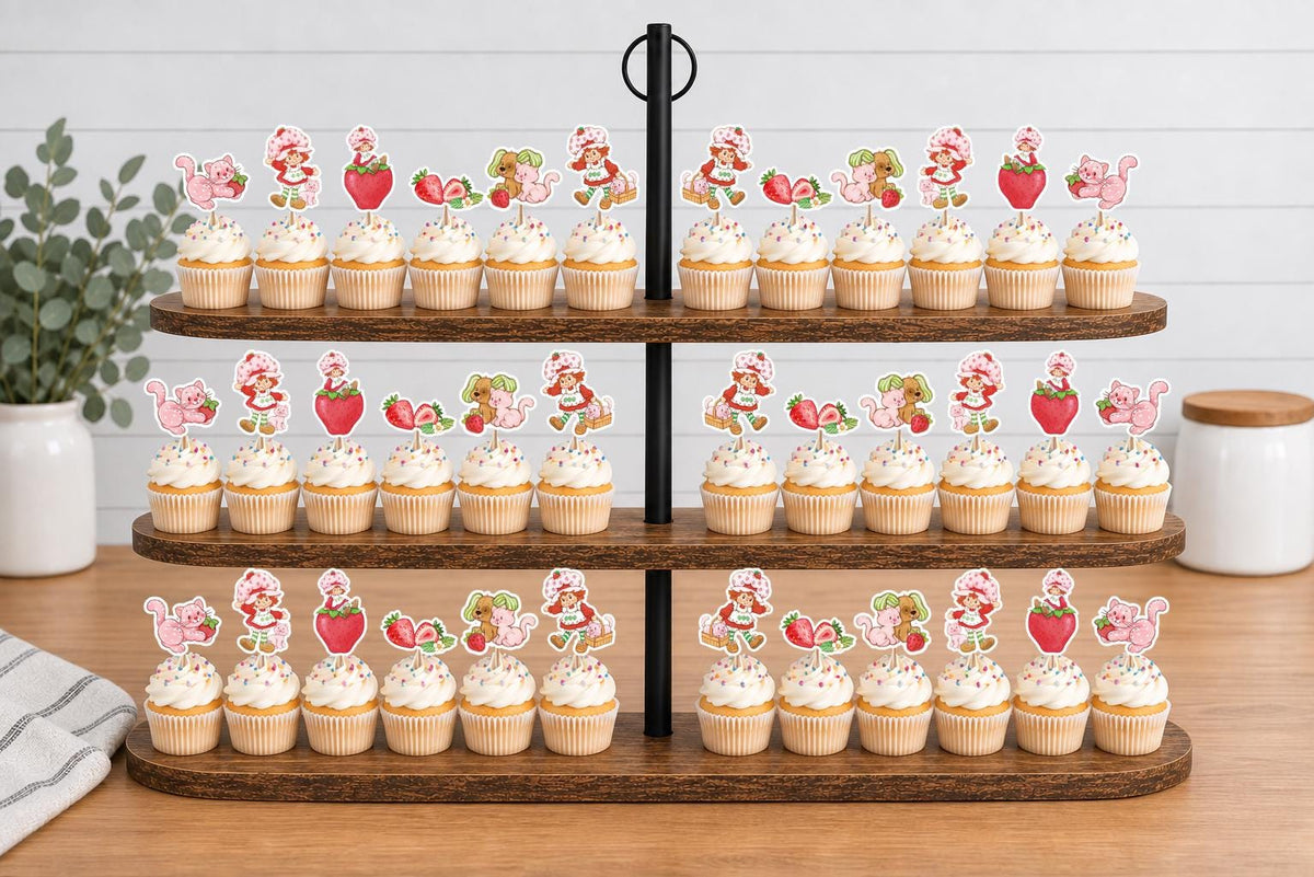 Strawberry Shortcake Cupcake Toppers 12pc, 24pc, 36pc