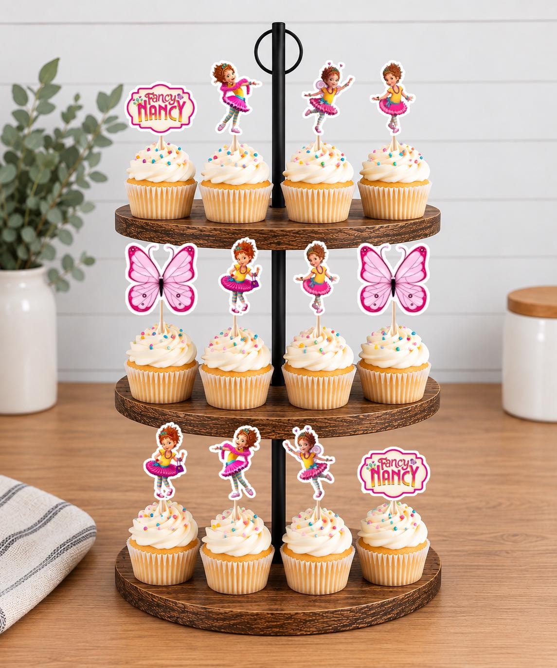 Fancy Nancy Cupcake Toppers 12pc, 24pc, 36pc