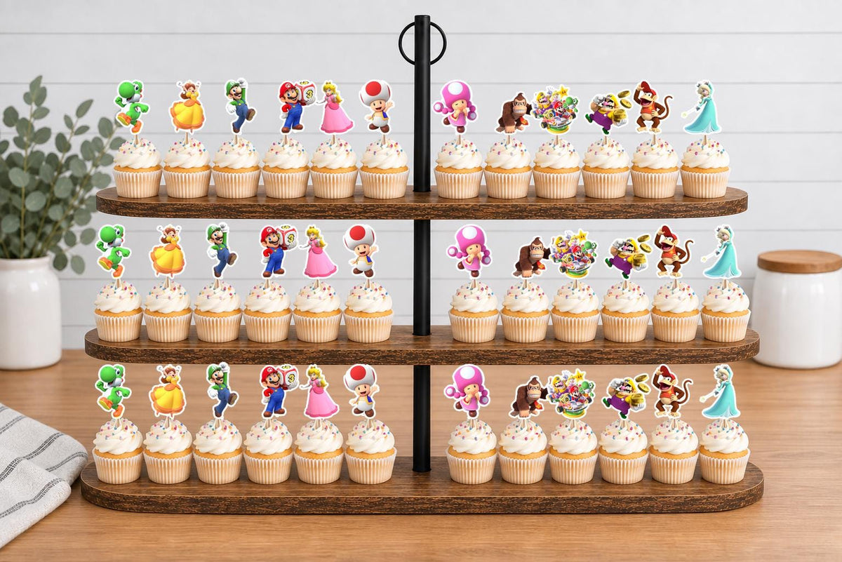 Mario Party Cupcake Toppers 12pc, 24pc, 36pc