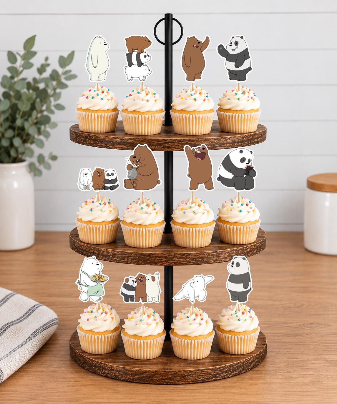 We Bare Bears Cupcake Toppers 12pc, 24pc, 36pc