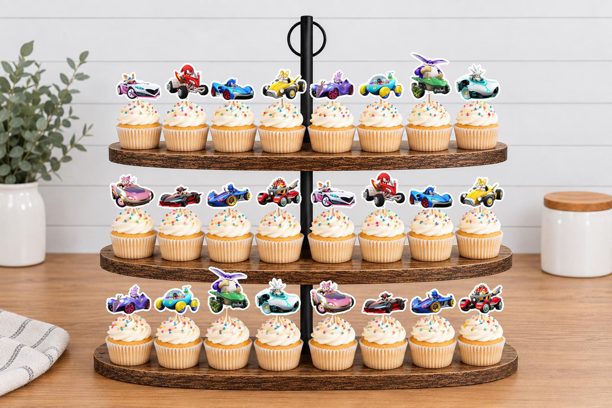 Sonic Racing Crossworlds Cupcake Toppers 12pc, 24pc, 36pc