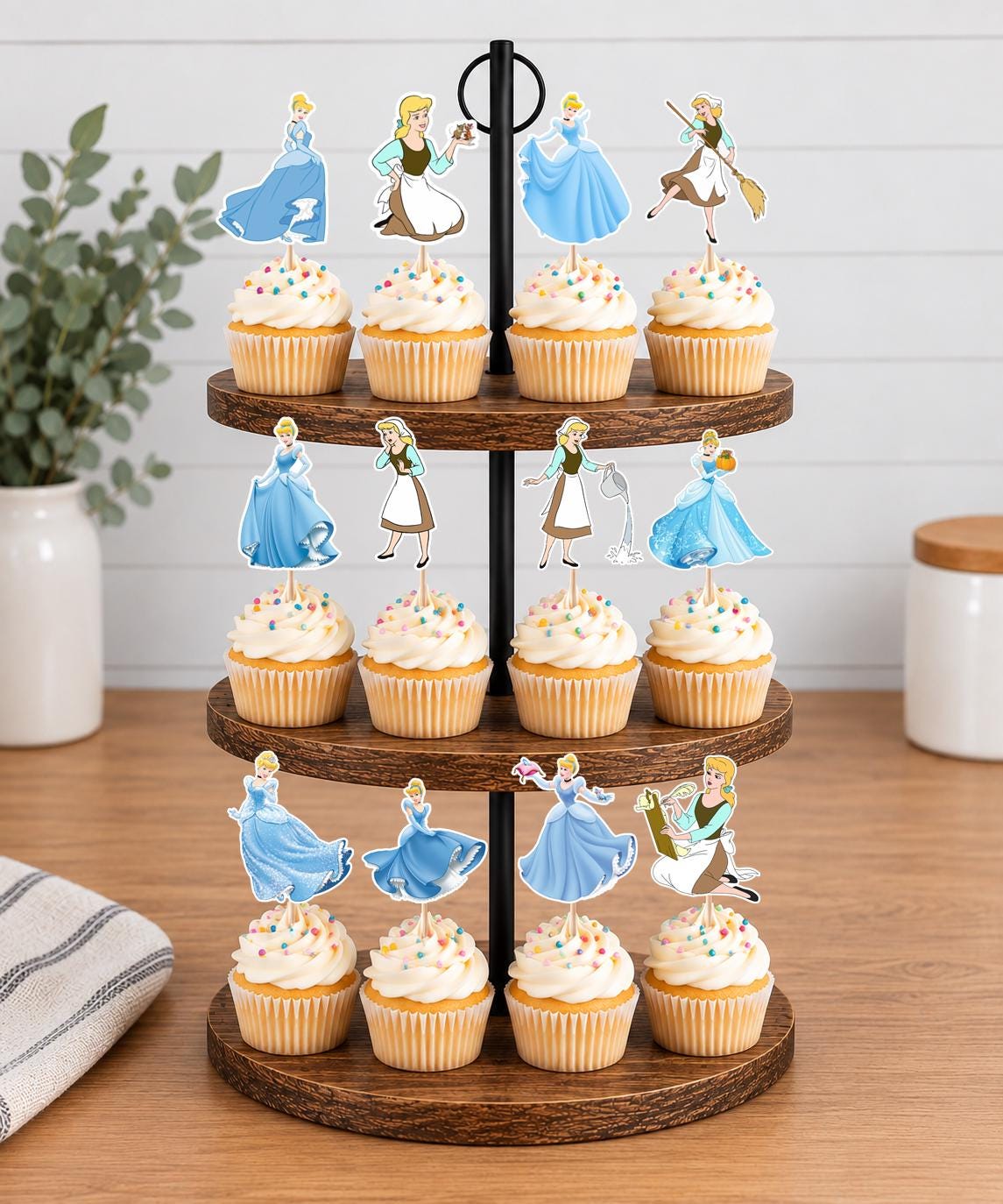 Cinderella Cupcake Toppers 12pc, 24pc, 36pc