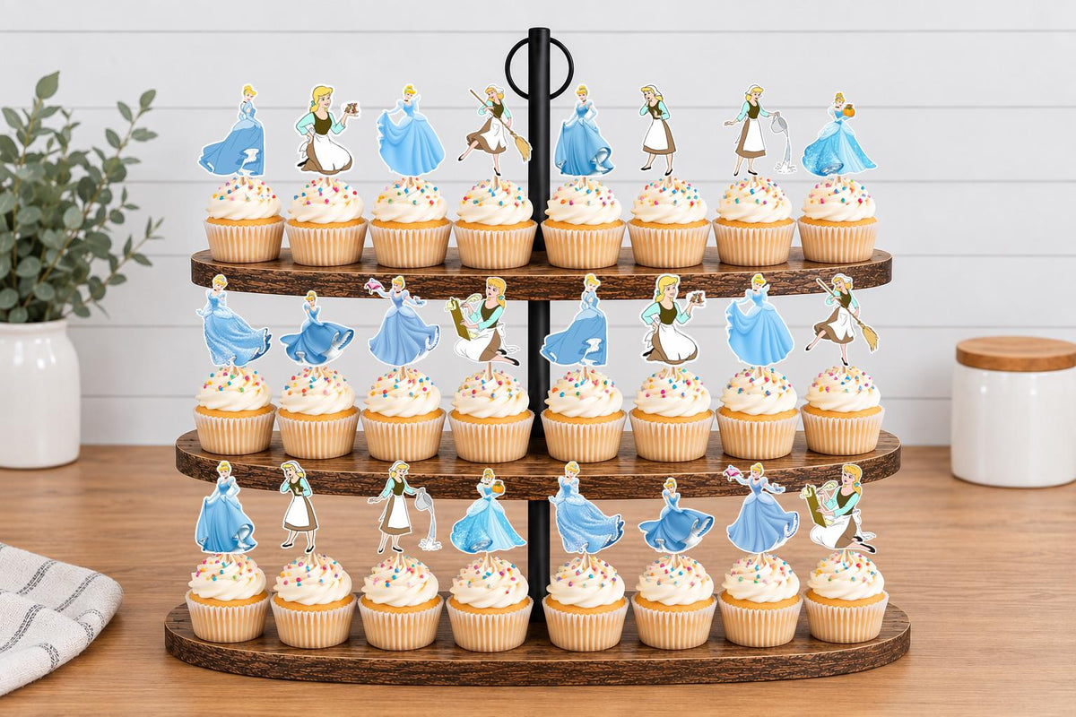Cinderella Cupcake Toppers 12pc, 24pc, 36pc