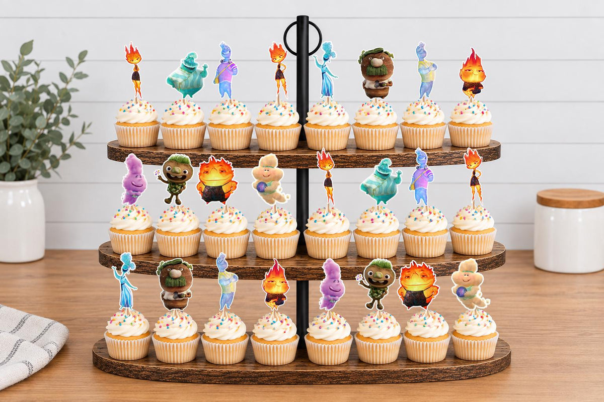 Elemental Cupcake Toppers 12pc, 24pc, 36pc