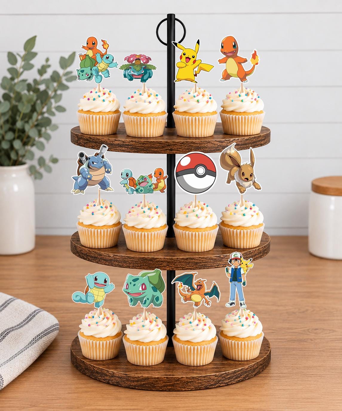 Pokemon Cupcake Toppers 12pc, 24pc, 36pc