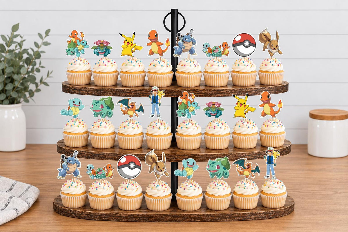 Pokemon Cupcake Toppers 12pc, 24pc, 36pc