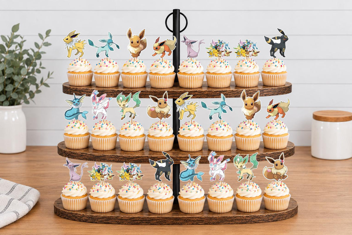 Eeveelutions Cupcake Toppers 12pc, 24pc, 36pc