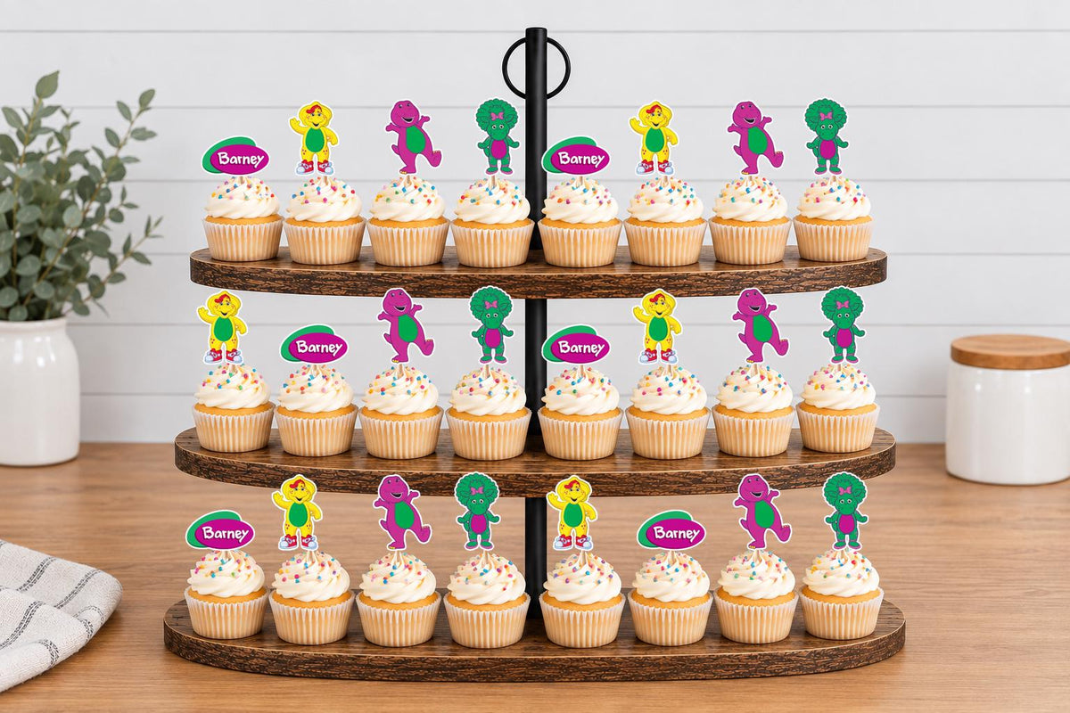 Barney Cupcake Toppers 12pc, 24pc, 36pc