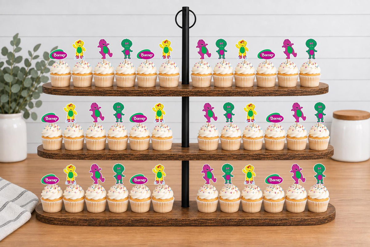 Barney Cupcake Toppers 12pc, 24pc, 36pc